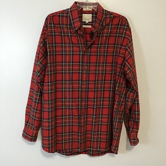 Vintage Viyella Men's Tartan Plaid Wool Blend Button Down Shirt  Size L - Picture 1 of 5